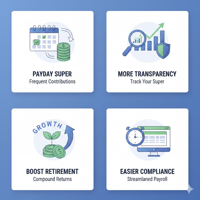 From 1 July 2026, you must pay super at the same time as salary and wages. Quarterly payments are being replaced with payday contributions.